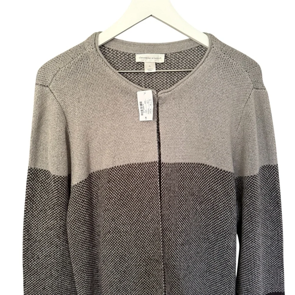 NWT Christopher & Banks Women’s Open Front Long Knit Cardigan Sweater Size XL